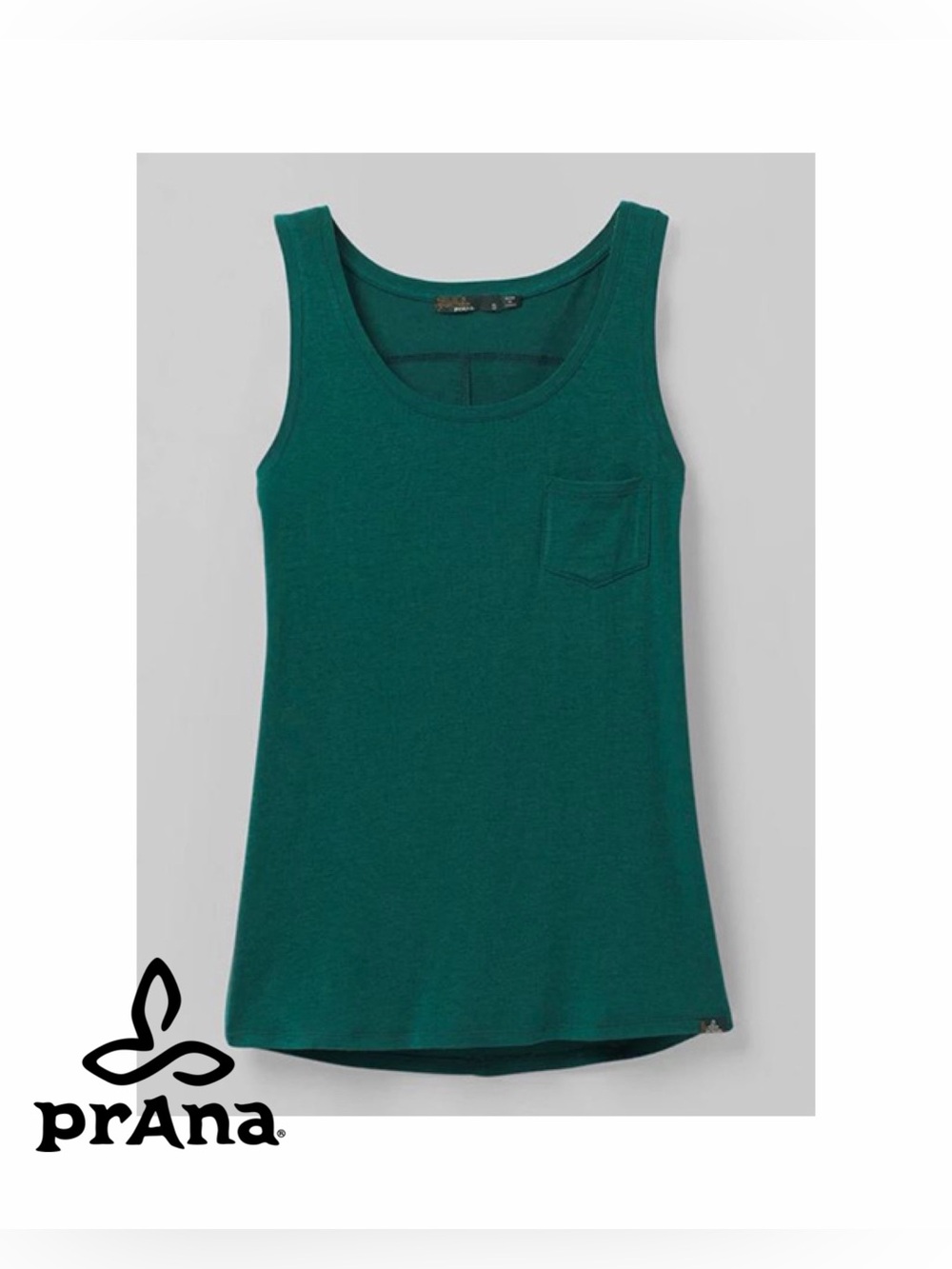 prAna Foundation Pocket Scoop Neck Tank in Teal size S